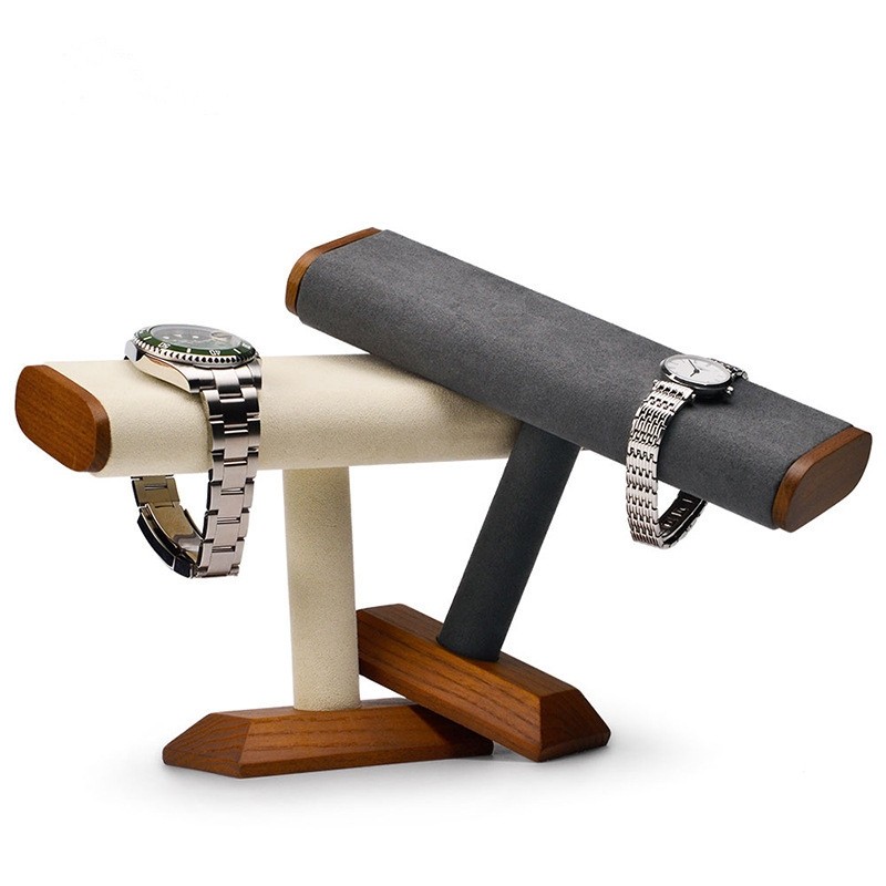 Schmucktreppe Uhrenständer - 3 Ebenen Mit 9 Samtkissen Grau